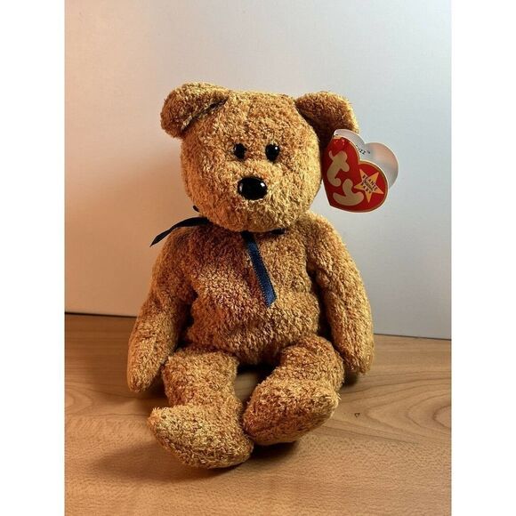 1998 Rare TY Beanie Baby Fuzz Bear - Original Retired - Fuzz the Bear W/ Case - Picture 2 of 11
